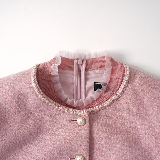 EITIE爱特爱假两件小香风 钻扣点缀低调不失华美气质连衣裙8407123 商品图4