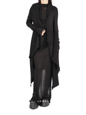 Rick Owens | CONCORDIANS 黑色不对称下摆长开衫