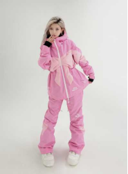 ISEEMIGGA雪服粉色立体蝴蝶结