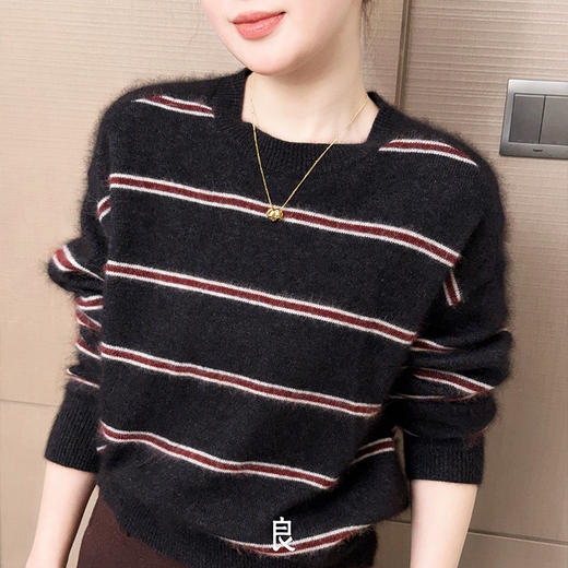 良木礼圆领条纹上衣（D25101682） 商品图3