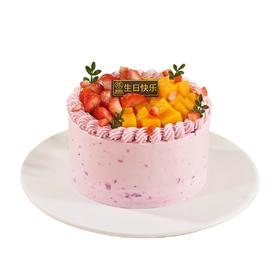 粉色浪漫【动物奶油生日蛋糕W】