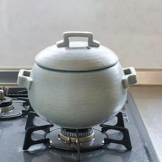 日本万古烧陶锅砂锅汤锅蓝釉栗子锅1.8L-YHD 商品图1