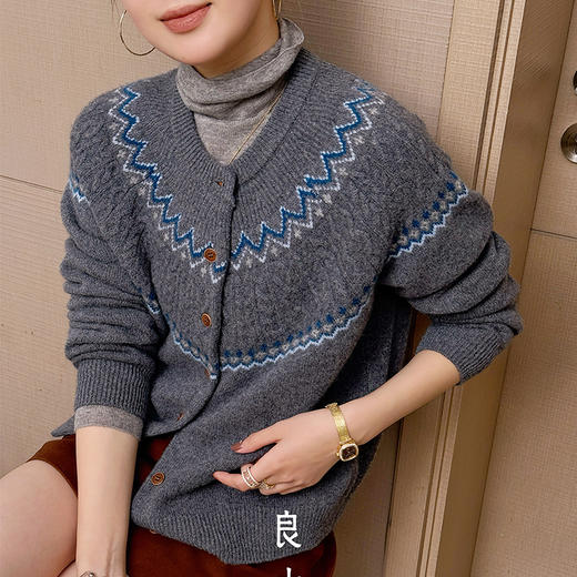 【预售7天】良木礼山羊绒开衫（D25103437F） 商品图2