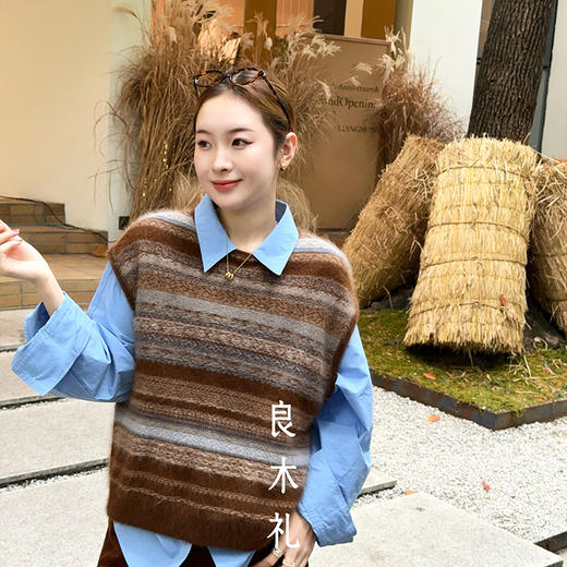 【特价不退不换】良木礼羊绒圆领背心（D25101684） 商品图0