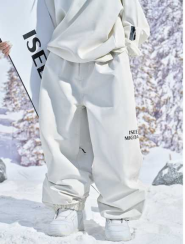 ISEEMIGGA雪服沙滩白阔腿裤