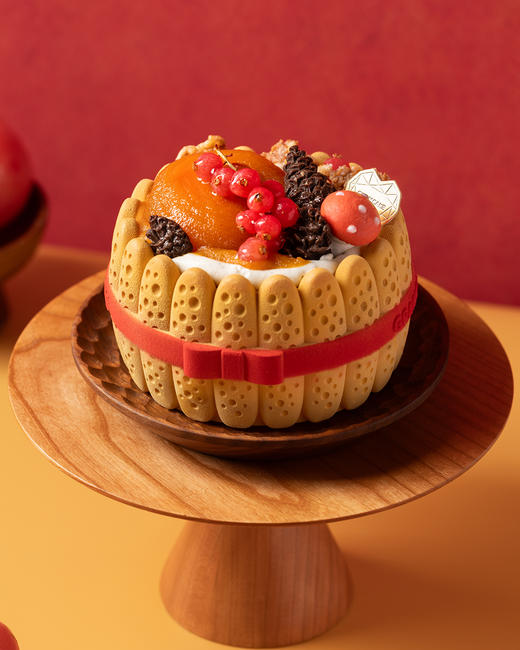鲜果夏洛特牧野柿香慕斯生日蛋糕 商品图0