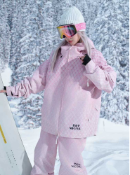 ISEEMIGGA雪服粉色老花