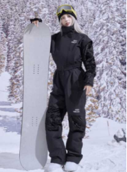 ISEEMIGGA雪服丝绒绗缝-曜石黑