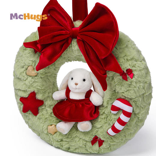 MChugs 圣诞来瑞特兔松枝花环 30CM 饰毛绒娃娃摆件生日礼物公仔 商品图4