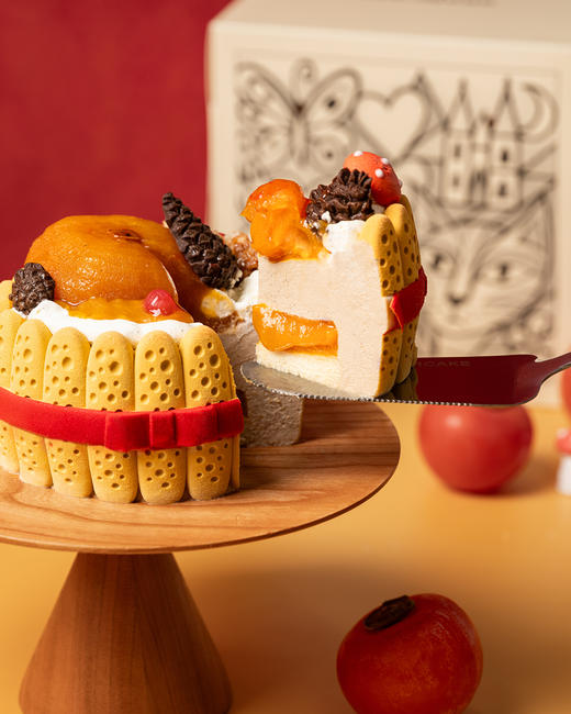 鲜果夏洛特牧野柿香慕斯生日蛋糕 商品图1