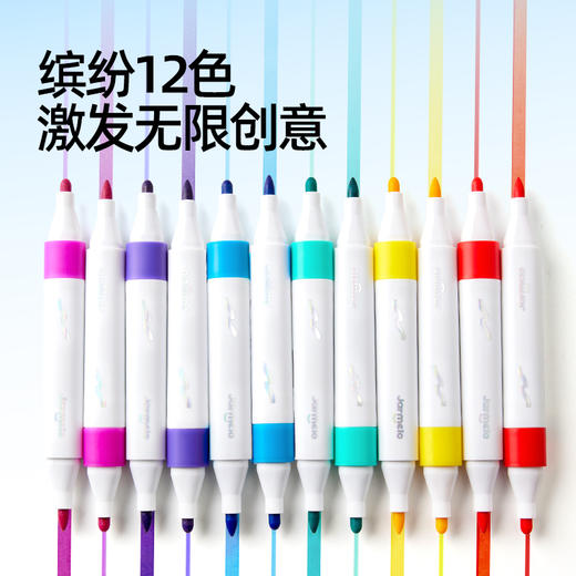 美乐童年双头白板笔可擦儿童无毒可水洗细头黑板笔水性写字板画板专用笔可擦除画画笔不脏手彩色记号笔漂浮笔 商品图5