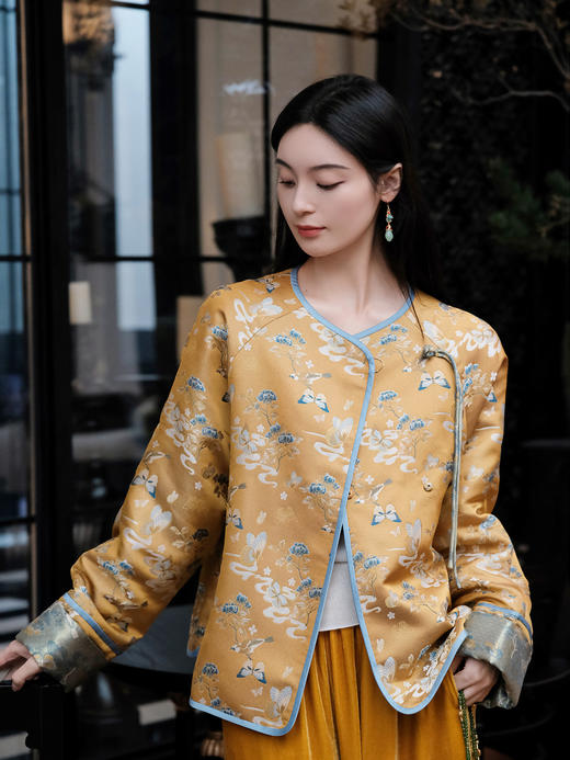 盛唐牡丹 | 四重纬织金重缎宋锦棉外套 商品图0