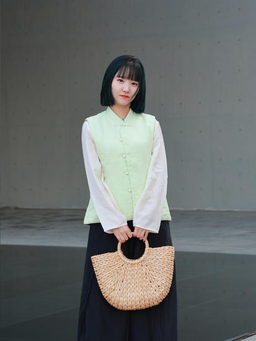 【抖音专属】新中式棉马甲（25802198-麴尘） 商品图4