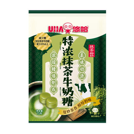 UHA悠哈奶糖 抹茶味75g/袋 糖果休闲零食牛奶糖 商品图0