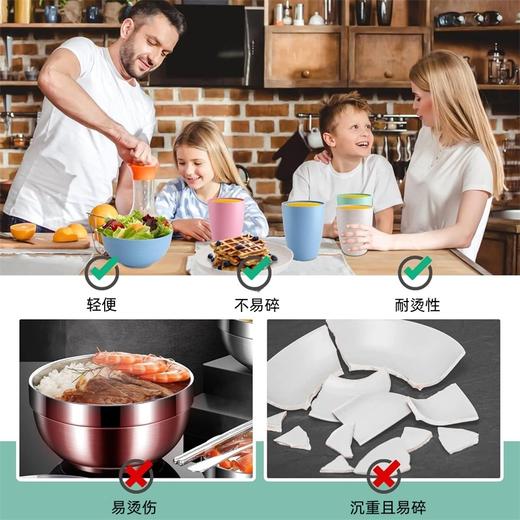 FDA认证 美国沃尔玛 HANMFEI 小麦秸秆餐具套装 32 件套 可放入洗碗机和微波炉 商品图2