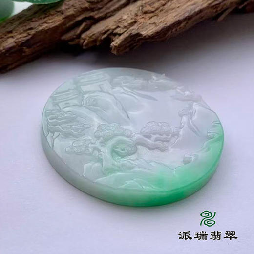 派瑞翡翠 翡翠挂件 糯种 浅绿 商品图2