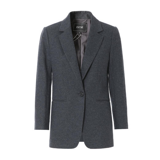 EITIE爱特爱气质通勤修身显瘦深灰色干练毛呢西装外套冬季新款8003704 商品图5
