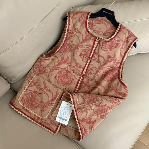 【不退不换】【预售7天】良木礼鹅绒国风马甲(D251101466) 商品图0