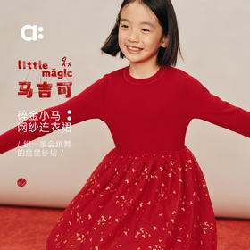【春Vol.0】allblu幼岚【碎金小马网纱连衣裙】儿童连衣裙A类25冬款女童裙子ZY