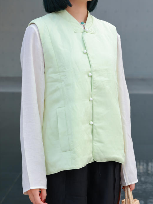 【抖音专属】新中式棉马甲（25802198-麴尘） 商品图8