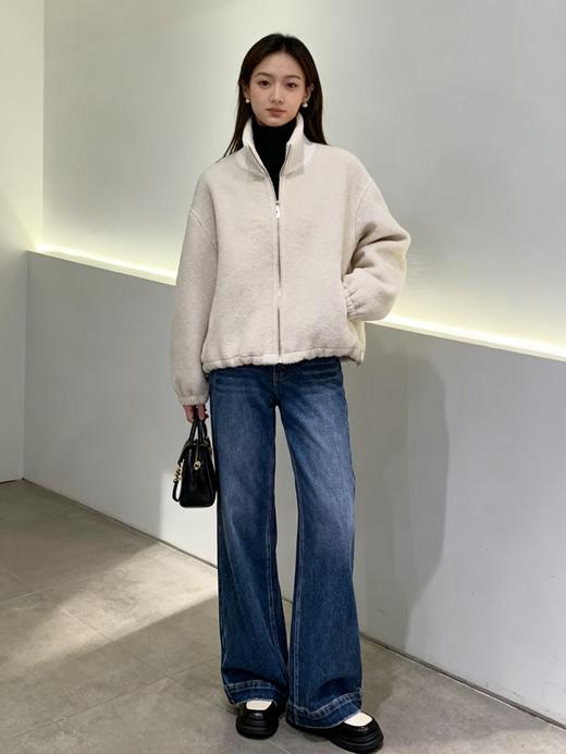 臣禾	【大翻领呢大衣】落肩拼接立翻领羊毛呢外套	JZ254080215 商品图1