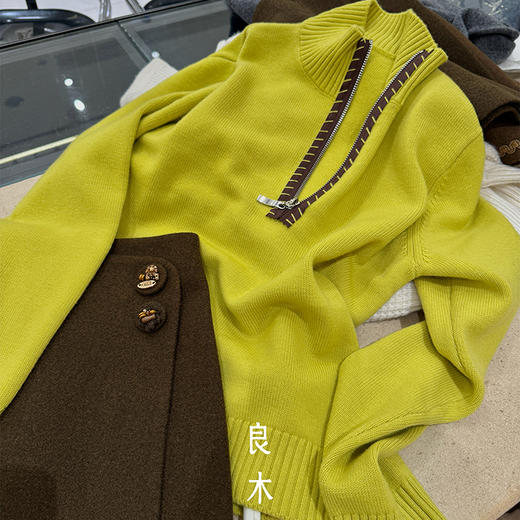 【部分现货】良木礼半拉链羊绒衫（D25102690F） 商品图3
