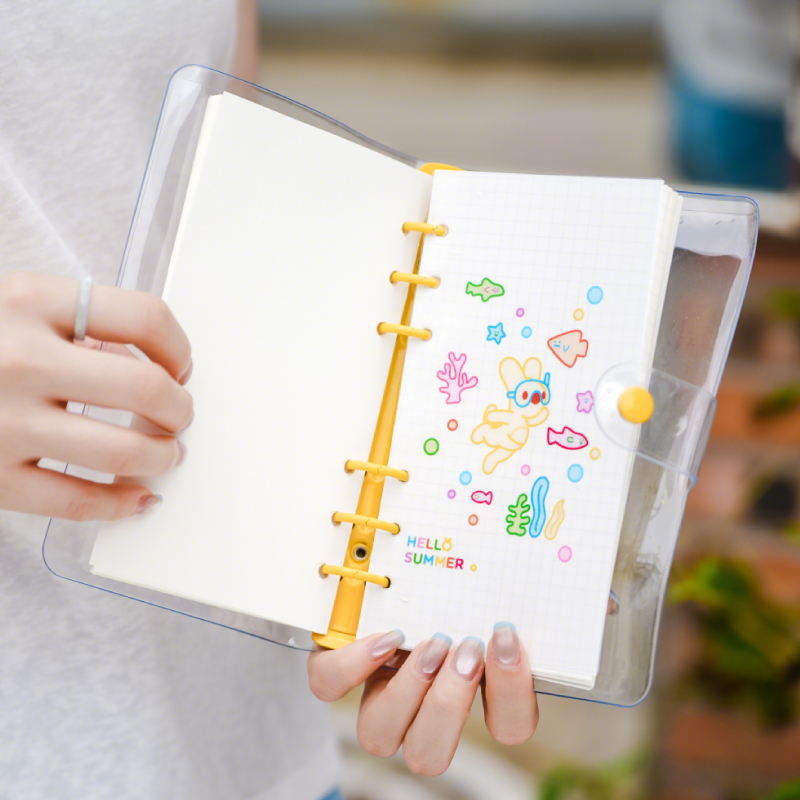 夏日系列透明皮活页笔记本