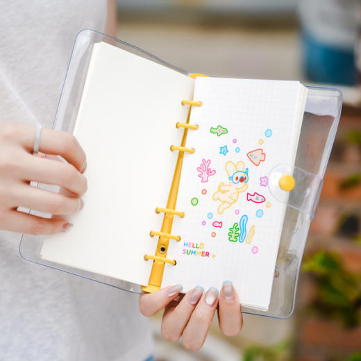 夏日系列透明皮活页笔记本 商品图0
