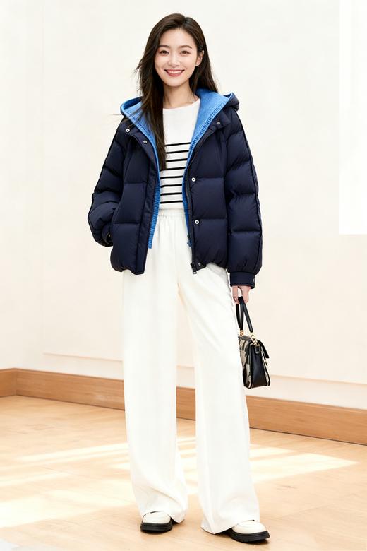 M1臣禾	【可脱卸帽羽绒服】插肩袖连帽小个子短款羽绒服	JZ254070180 商品图6