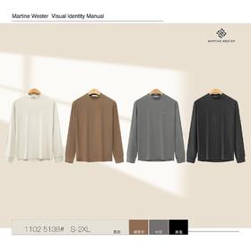 Martine Wester 男式加厚德绒面料小立领打底衫11025138