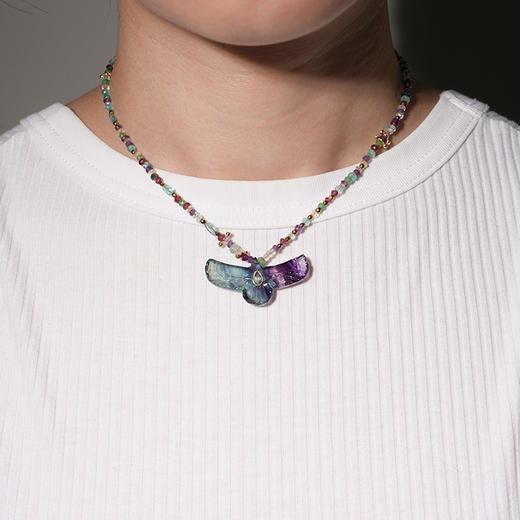 北京仓｜ROOM SERVICE-SHAMAN-凤凰 萤石 吊坠 项链［法国设计师］ 商品图0