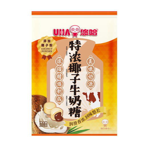 UHA悠哈奶糖 特浓椰子味102g/袋 糖果休闲零食 商品图0