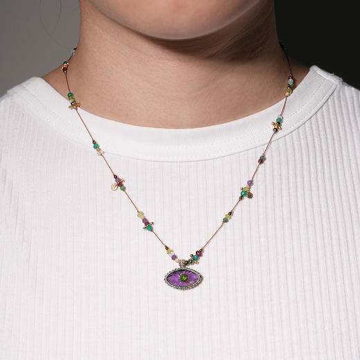 北京仓｜ROOM SERVICE-IRIS-紫水晶 眼睛形 吊坠 项链［法国设计师］ 商品图0