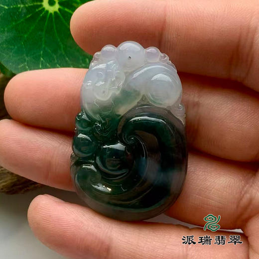 派瑞翡翠 翡翠挂件 糯冰 飘蓝花 商品图3
