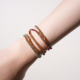 北京仓｜ROOM SERVICE-MANILLA-波尔多红 串珠 编织 多圈 手链（多种戴法）［法国设计师］