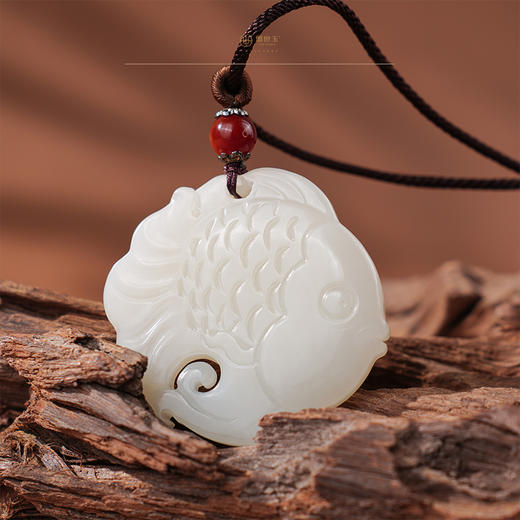 「年礼优选」【鲤跃福来】羊脂白玉吉祥挂 商品图0