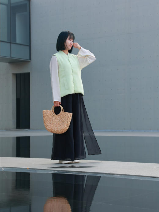 【抖音专属】新中式棉马甲（25802198-麴尘） 商品图5