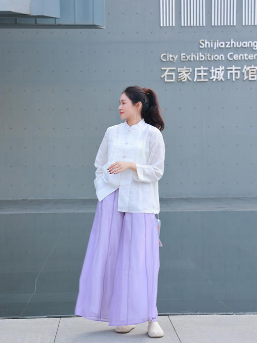 【抖音专属】新中式衬衣（25810199-山矾） 商品图3