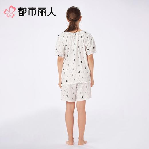 都市丽人女士睡衣单面无尘棉家居服短袖短裤套装LHC2C2 商品图2