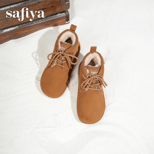 预售|Safiya/索菲娅2025冬季加绒软底外穿百搭复古丑萌保暖马丁雪地靴SFD411A174 商品图4