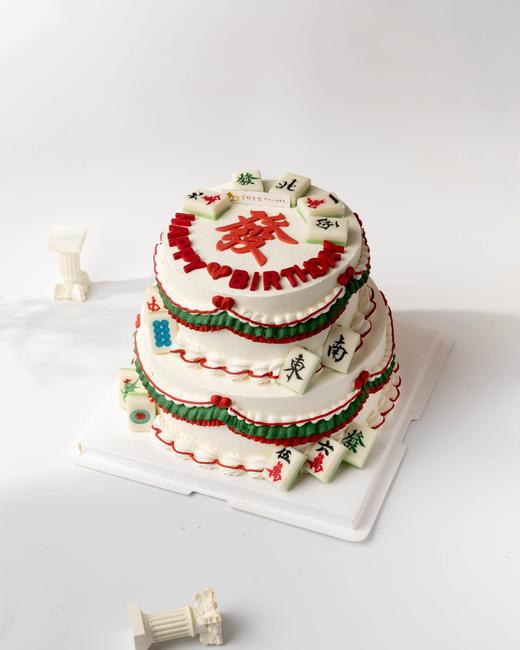 红色发字麻将蛋糕（纯进口动物奶油） 商品图0