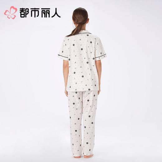 【代言人同款】都市丽人女士睡衣单面无尘棉家居服短袖长裤套装LHC1E4 商品图4