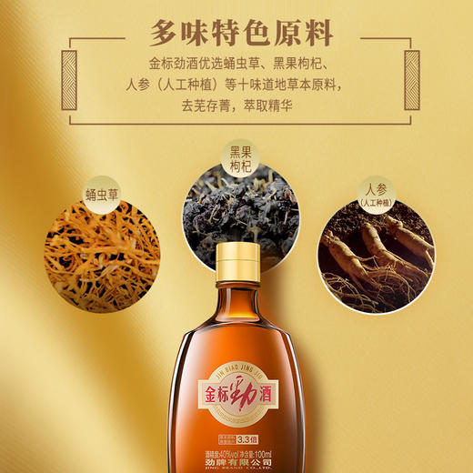 中国劲酒金标劲酒 40度100ml*6瓶 （光瓶） 商品图2