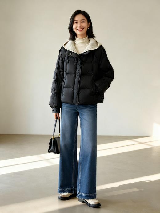 M1臣禾	【可脱卸帽羽绒服】插肩袖连帽小个子短款羽绒服	JZ254070180 商品图4