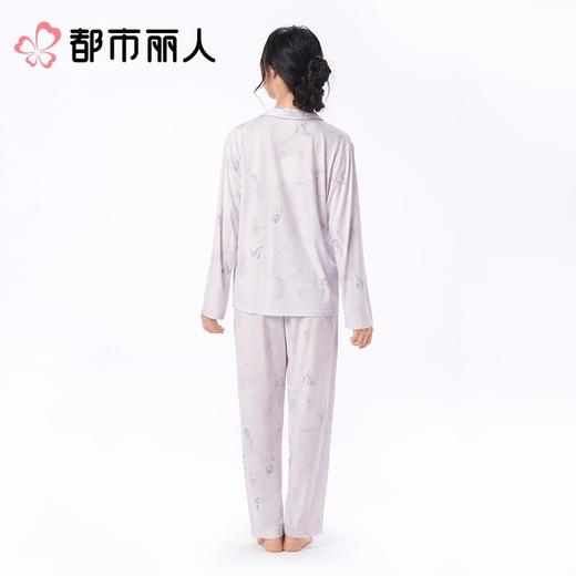 都市丽人女士睡衣抗皱绵家居服长袖长裤针织长袖套装LHC0B3 商品图3