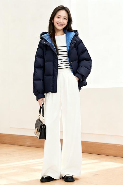 M1臣禾	【可脱卸帽羽绒服】插肩袖连帽小个子短款羽绒服	JZ254070180 商品图7