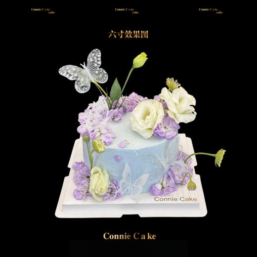 紫色鲜花蝴蝶蛋糕｜坠入一场浪漫的幻梦 商品图0