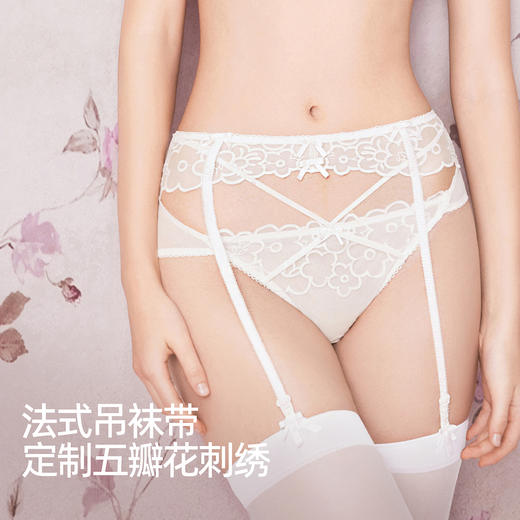 好奇蜜斯性感纯欲吊袜带女法式超薄蕾丝简约可调节防滑扣丝袜夹 商品图0