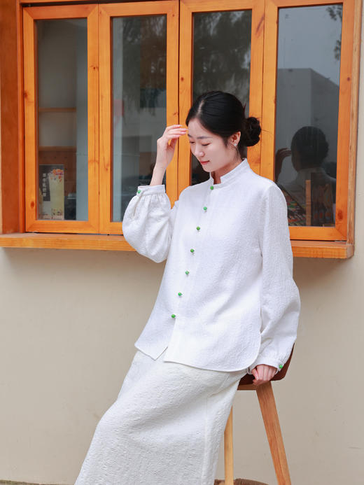 【2026东衣作】新中式衬衣（25810255知白-结缘款） 商品图5