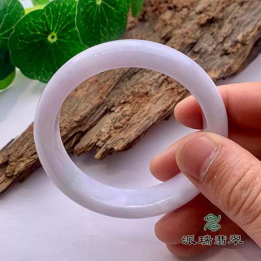 派瑞翡翠 翡翠手镯 糯种 浅紫 商品图3